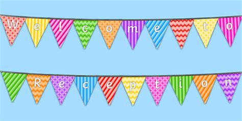 👉 Welcome To Reception Bunting Multicoloured Twinkl