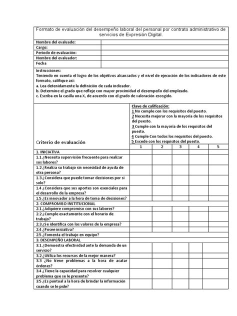 Evaluacion De DesempeÃ±o Pdf