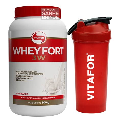 Whey Fort W Vitafor Sabor Neutro G Ganhe Brinde Whey Fort W