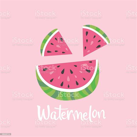 Watermelon Design With Pink Background Stock Illustration - Download ...