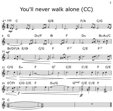 You Ll Never Walk Alone Cc Sheet Music For Reed Organ