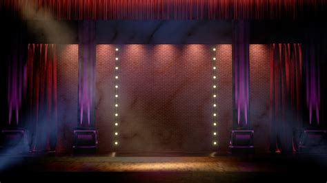 Premium Photo Dark Empty Stage With Spot Lights Comedy Standup