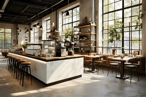 Rustic Coffee Shop Interior Design for Coffee Lovers, Generative Ai ...