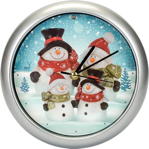 Amazon.com: Snowman Family Winter Wonderland Round Silvertone Framed 8 ...