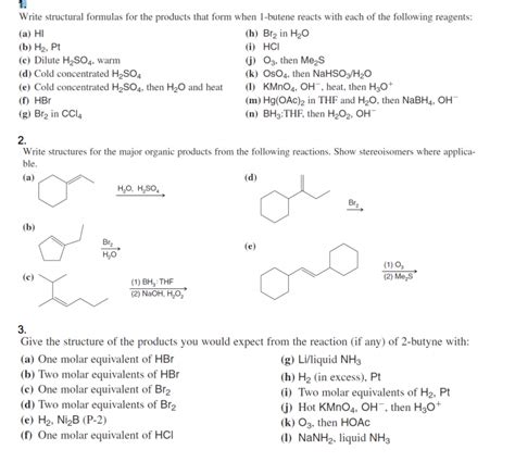 Solved Write Structural Formulas For The Products That Form Chegg