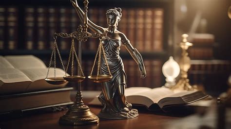 Premium AI Image Lady Justice Close Up Law Theme Judges Mallet Law