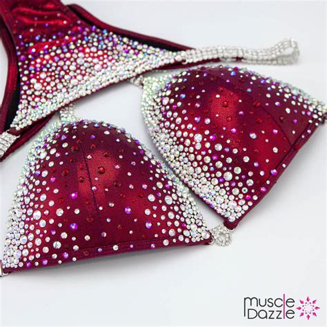 Ruby Red Bikini Competition Suit CB Etsy