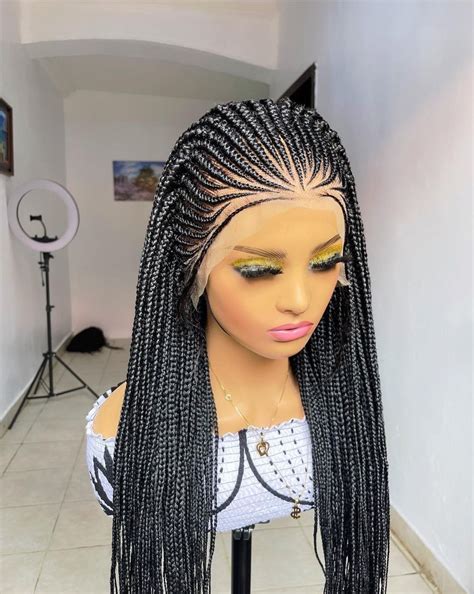 Braided Wigbox Braided Wig Lace Front Wigfull Lace Wig Etsy