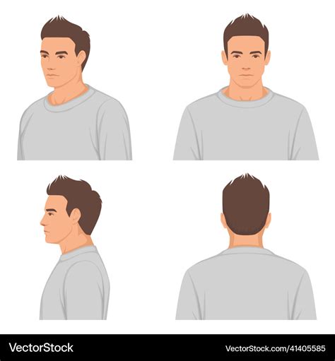 Man male face portrait front profile side view Vector Image