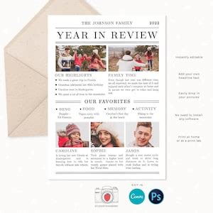 Year In Review Christmas Card Template Canva Overview Year In