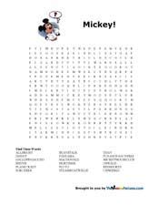 Disney Printable Word Search Mickey Minnie Mouse Party Pinterest