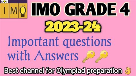 IMO Grade 4 Math Olympiad Solved Paper IMO 2023 24 SOF IMO 2023