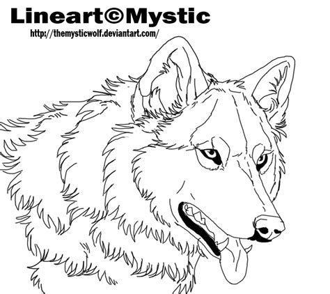 Wolf Lineart By Themysticwolf On Deviantart