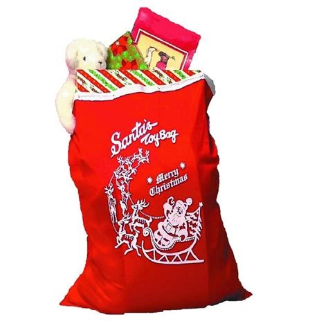 Red Merry Christmas” Santa Claus Toy Bag With Drawstring One Size