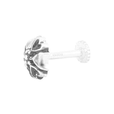 Buy Eloish Thin Flower Design Oxidized 92 5 Sterling Silver Nose Pin