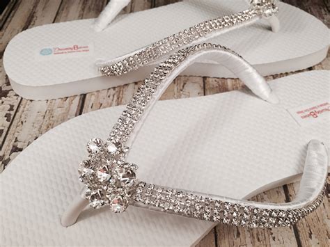 Claire Bridal Flip Flops Custom Flip Flops Rhinestone Bridal