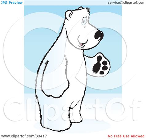 Royalty-Free (RF) Clipart Illustration of a Friendly White Polar Bear Standing On His Hind Legs ...