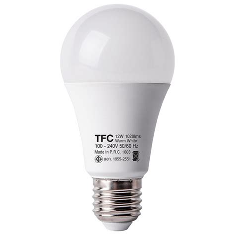 Tfc หลอด Led A60 Eco 12 วัตต์ ขั้ว E27 แสงวอร์มไวท์ 2ชิ้น Thaipick