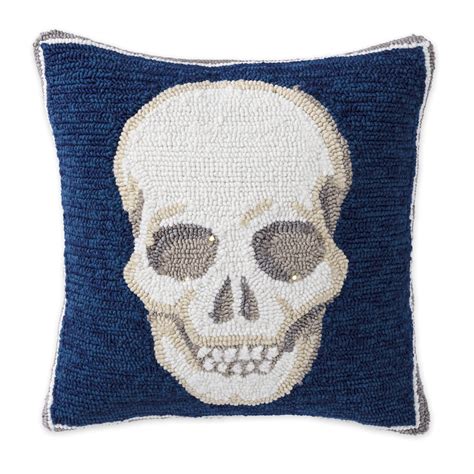 Evergreen Enterprises Inc Lighted Hooked Skull Indoor Outdoor Square Throw Pillow Cover