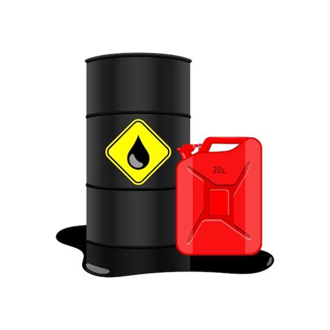 Icono De Barril Y Bote De Combustible De Gasolina Vector Premium