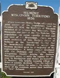 Belmont Wisconsin Territory 1836 - First Capitol Park - Belmont, WI ...