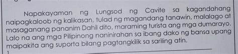 Gawain Sa Pagkatuto Bilang Basahin At Suriin Ang Talata Sa Ibaba