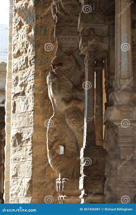 Ornate Sculpture On Musical Pillars Ranga Mantapa At Vittala Temple