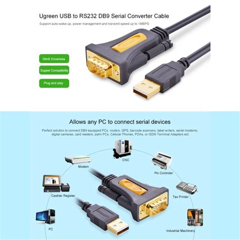 Cabo Adaptador Usb A Para Db Rs Metros Ugreen Conectatec