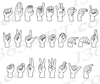 ASL Alphabet Clipart American Sign Language by I 365 Art - Clipart 4 School