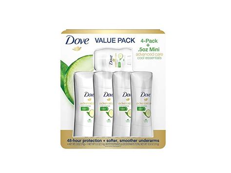 Dove Advanced Care Deodorant, Cool Essentials, 2.6 oz., 4 pk. + .5 oz ...