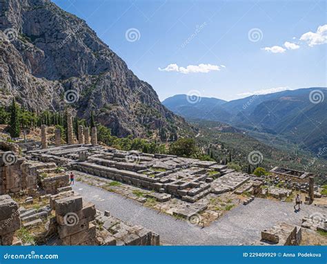 Ancient Delfi Excavations in Greece. Stock Image - Image of legend ...