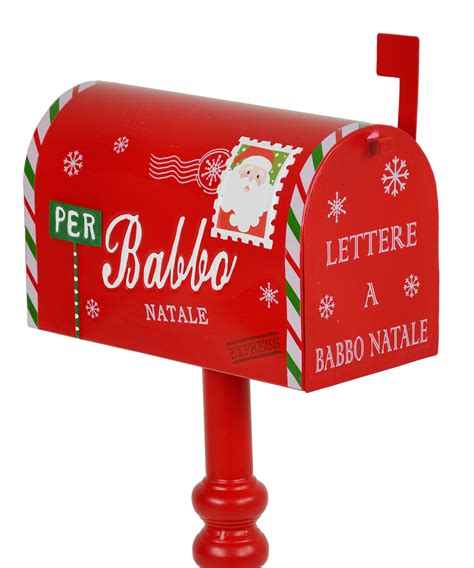 Cassetta Lettere A Babbo Natale Su Piedistallo In Ferro E Latta Ellegift