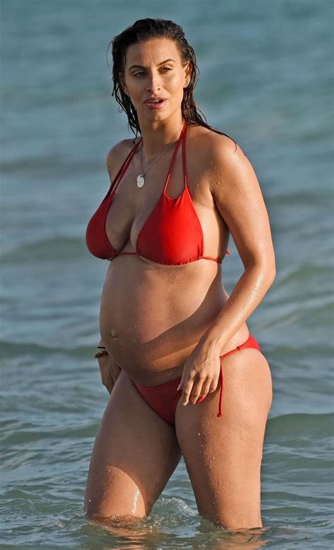 Pregnant FERNE MCCANN In Bikini On The Beach In Majorca 10 03 2017