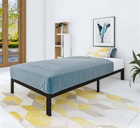 FIRSTHOMES Felix Twin Platform Bed Frame / Twin Size Metal Bed Frame ...