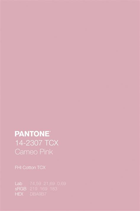 Pantone 14 2307 Tcx Cameo Pink Color Code Lab Srgb Hex Pantone Color