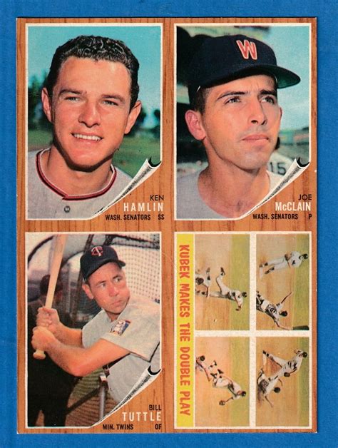 1962 Topps P 4 Card PANEL With Tony Kubek Yankees