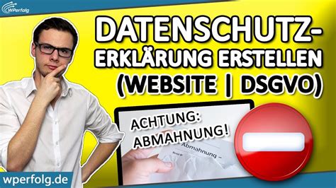 Website Datenschutzerklärung Erstellen DSGVO Simples Tutorial