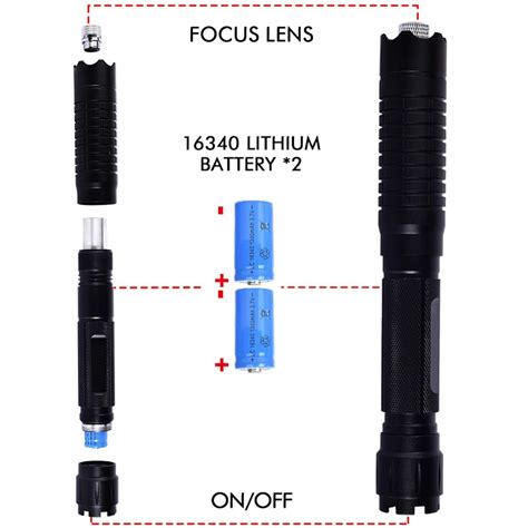 High Power Blue Laser Pointer B009 Torch 450nm 2000m Focusable Lasers