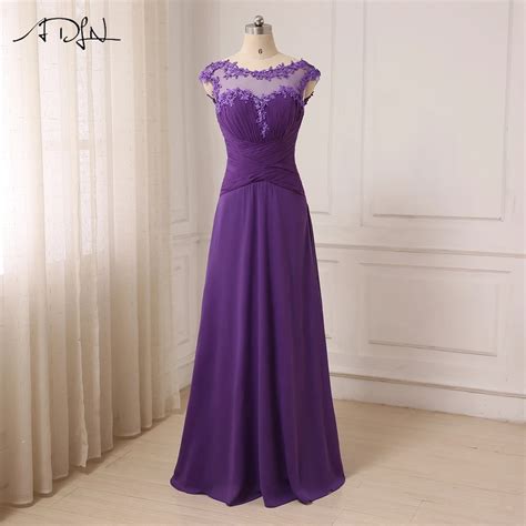 Adln Cheap Chiffon Bridesmaid Dresses Cap Sleeve Pleats Long Vestidos