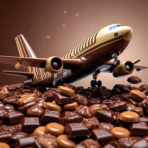 Closeup Chocolate Plane Photo For Chocolate Day Premium Ai Generated
