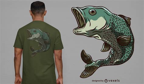 Descarga Vector De Diseño De Camiseta De Pez Lucioperca