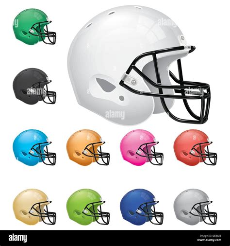 American Football Helmet Set Stock Vector Image And Art Alamy
