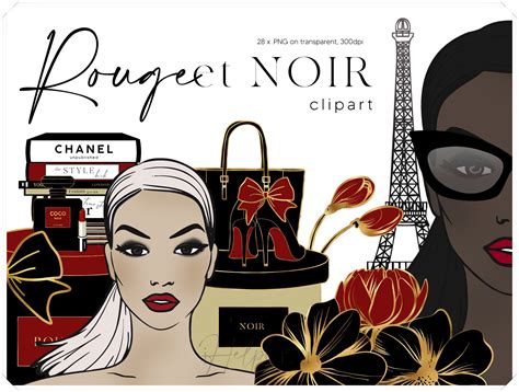 Fashion Illustration Clip Art Luxury Brands Clipart Black Etsy