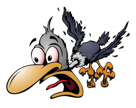 Crazy Cartoon Bird Vector Illustration Stock Vector - Illustration of goofy, eyes: 125035203