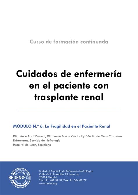 M La Fragilidad En El Paciente Renal Pdf