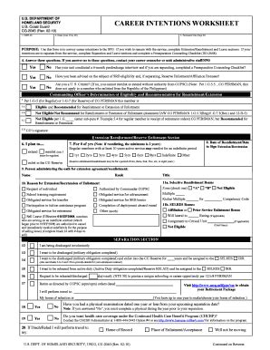 Uscg Career Intentions Worksheet Fill And Sign Printable Template Online