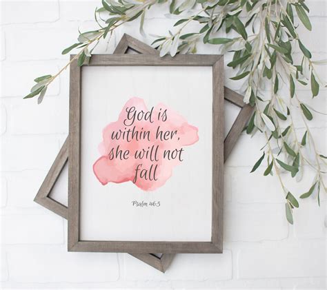 Psalms God Is Within Her She Will Not Fall Pink Etsy