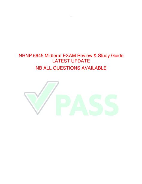 Nrnp Midterm Exam Review Study Guide Latest Update Nb All