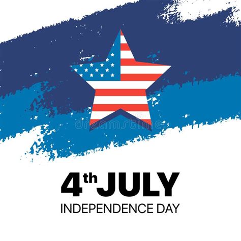 4th Of July The Independence Day Greetings Card With White And Blue