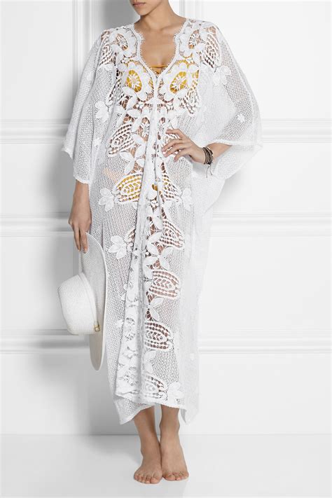 Miguelina Rachel Crocheted Cotton Lace Kaftan In White Lyst